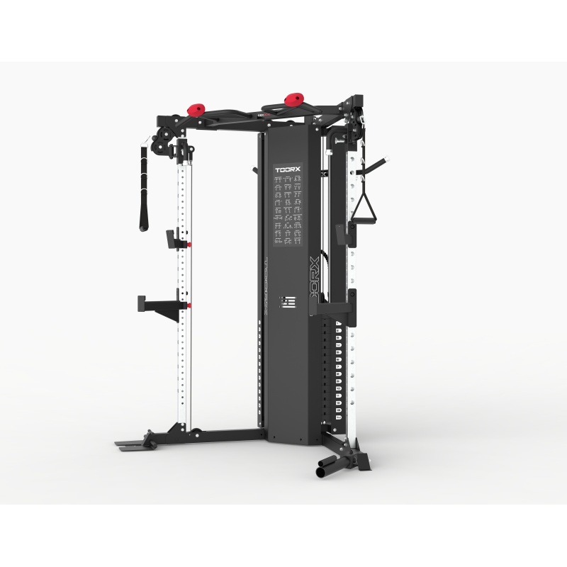 Toorx CSX-90: Cruce de polea Multifunción Compacta con Pila de Pesos 2x75 kg, Poleas Duales y Ajustes Ergonómicos