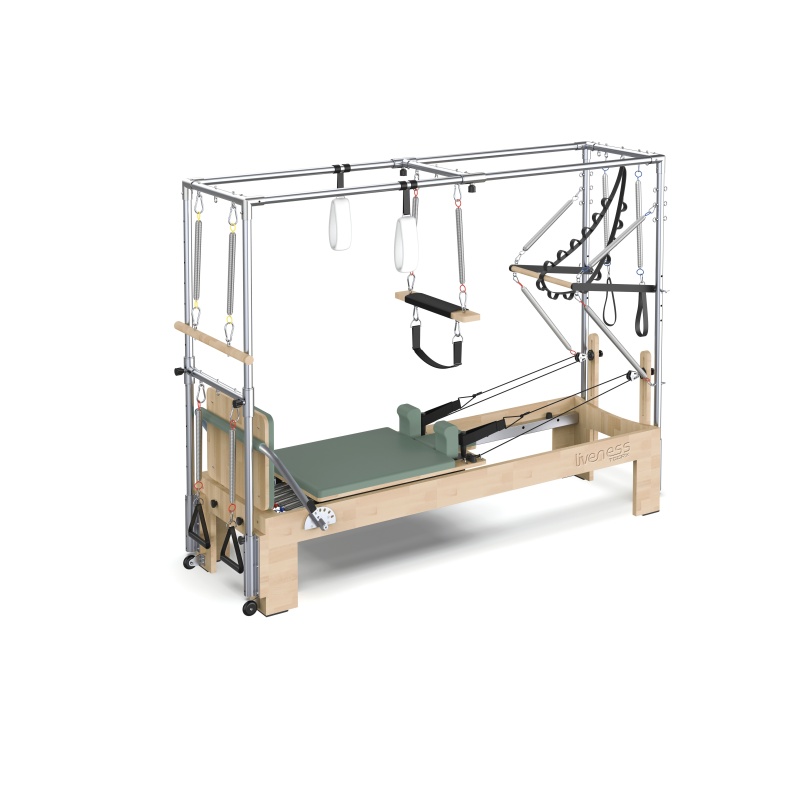 Toorx PTX6000: Cadillac Reformer de Madera de Roble Profesional con Torre Ajustable, 10 Muelles Templados y Accesorios Completos