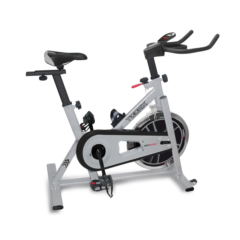 Toorx SRX-45 S: Bicicleta Indoor Básica con Fricción Fieltro y Volante 18 kg, Consola LCD