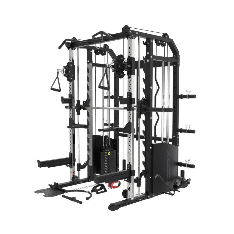 MultiPower All in one ASX-4500 - Máquina Smith, Multipower, Rack + Poleas con 2x90Kg