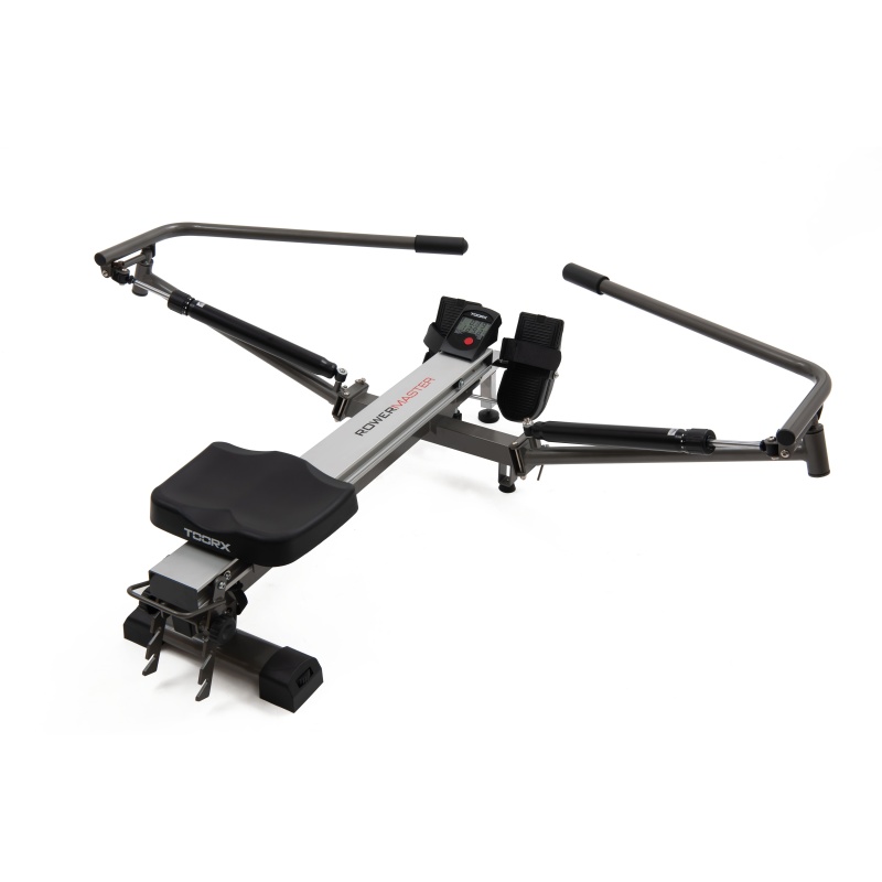 Máquina de Remo Realista Hidráulica Rower Master Toorx: Plegable, 12 Niveles, Consola LCD y Receptor Cardio