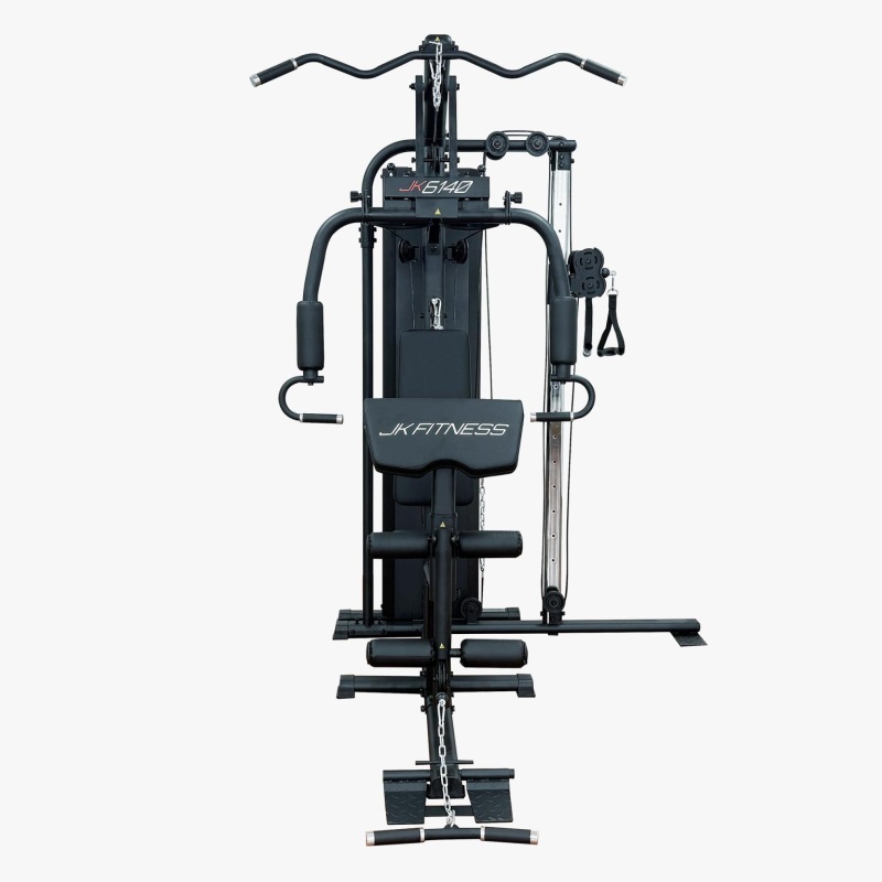 JK Fitness JK6140: Multifunción 80 kg Columna Lateral Ajustable con Doble Polea, Robustez y Ajustes Ergonómicos