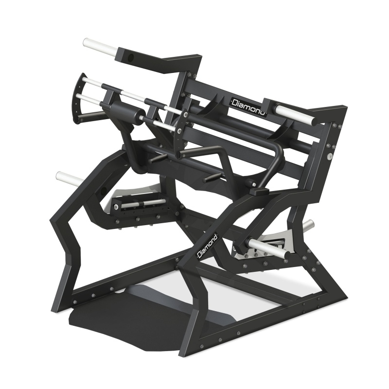 Máquina de sentadilla Diamond PL300-SQUATMACHINE · Plate loaded, doble opción de carga, hasta 400 kg, uso profesional